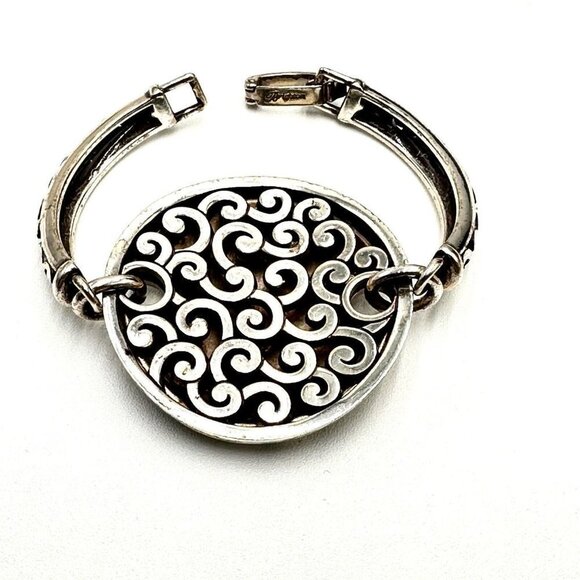 Brighton Ziggy Zebra Black Clear Crystal  Silver Plated Bracelet Up to 7" - Picture 3 of 3